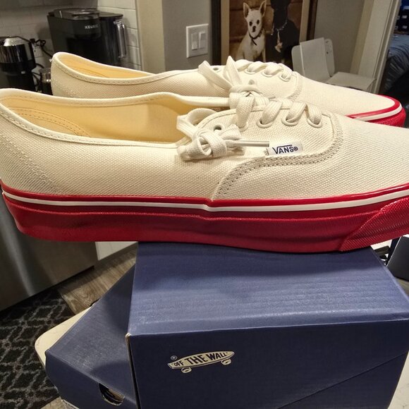 Vans Men's Lx Authentic 44 Duck Canvas / White / Red VN000EBNYF9 Mens Sz 12 NEW - Picture 6 of 15